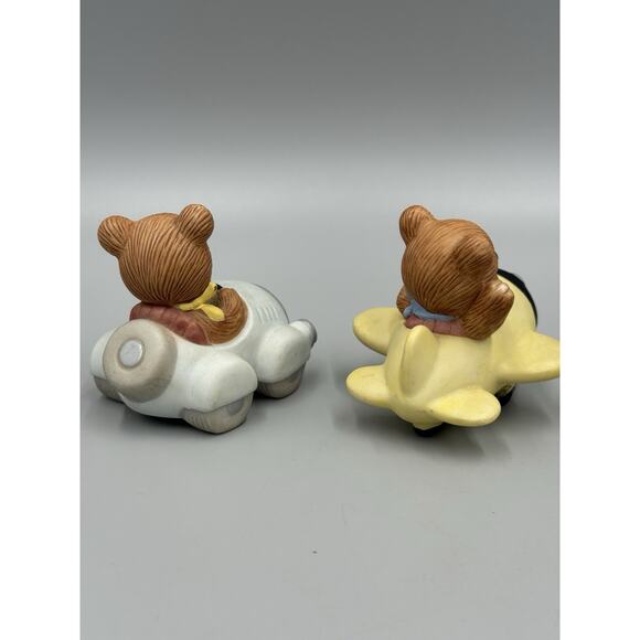 Vintage Homco Home Interiors Traveling Bears Car & Plane #1463 Lot Of 2 - Picture 2 of 8